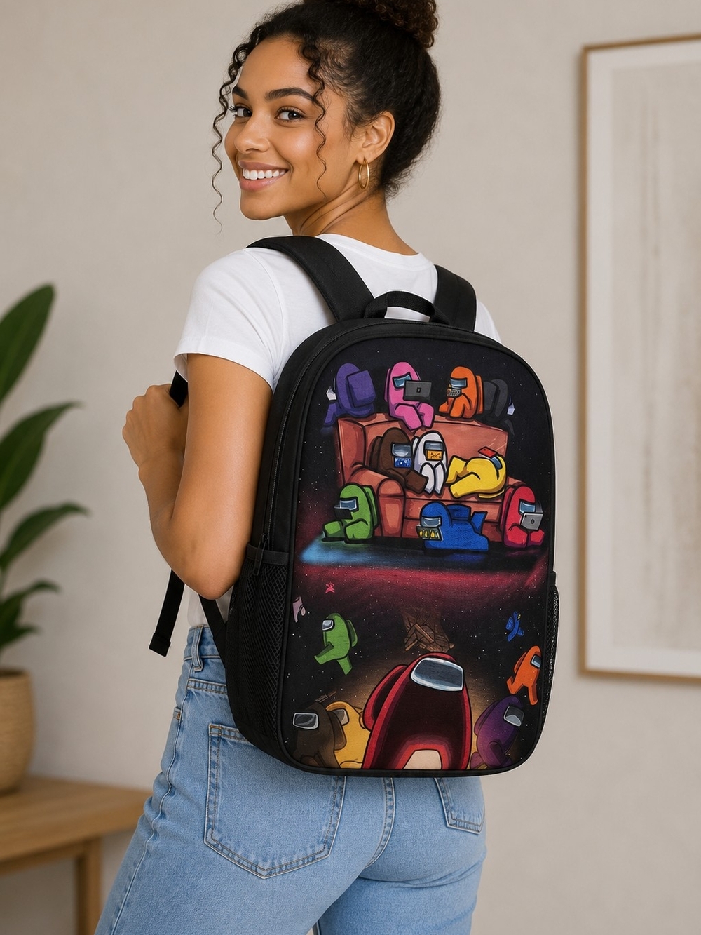 Colorful Among Us Graphic Backpack - NIP
